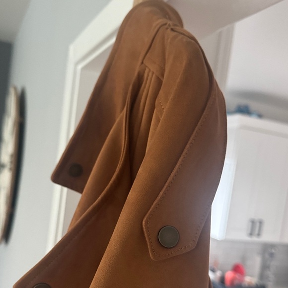 Abercrombie & Fitch Vegan Suede  Tan Jacket - Picture 2 of 5